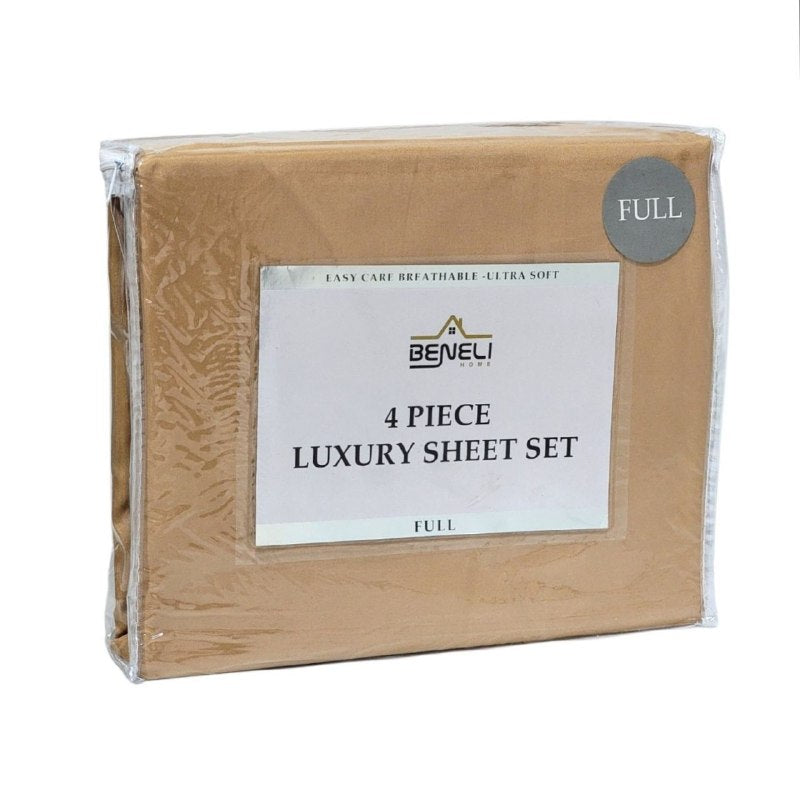 JUEGO DE SABANAS DE LUJO TAMAÑO FULL DE 4PCS BENELI HOME