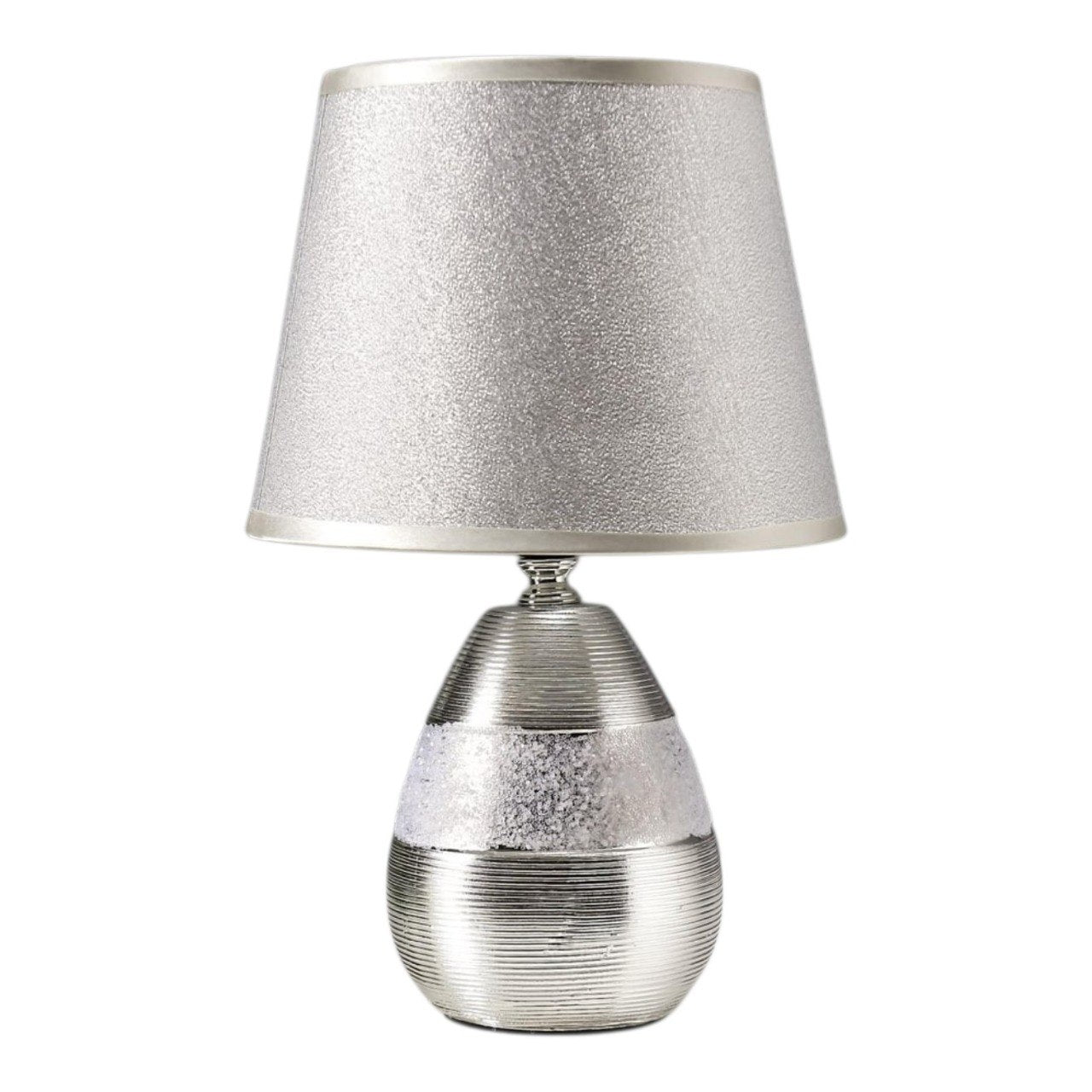 LAMPARA DECORATIVA DE MESA ELECTRICA CON PANTALLA DE TELA