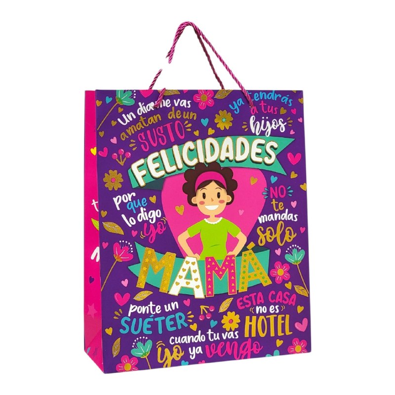 BOLSA DE REGALO PARA MAMA MEDIANA 32X26X10CM