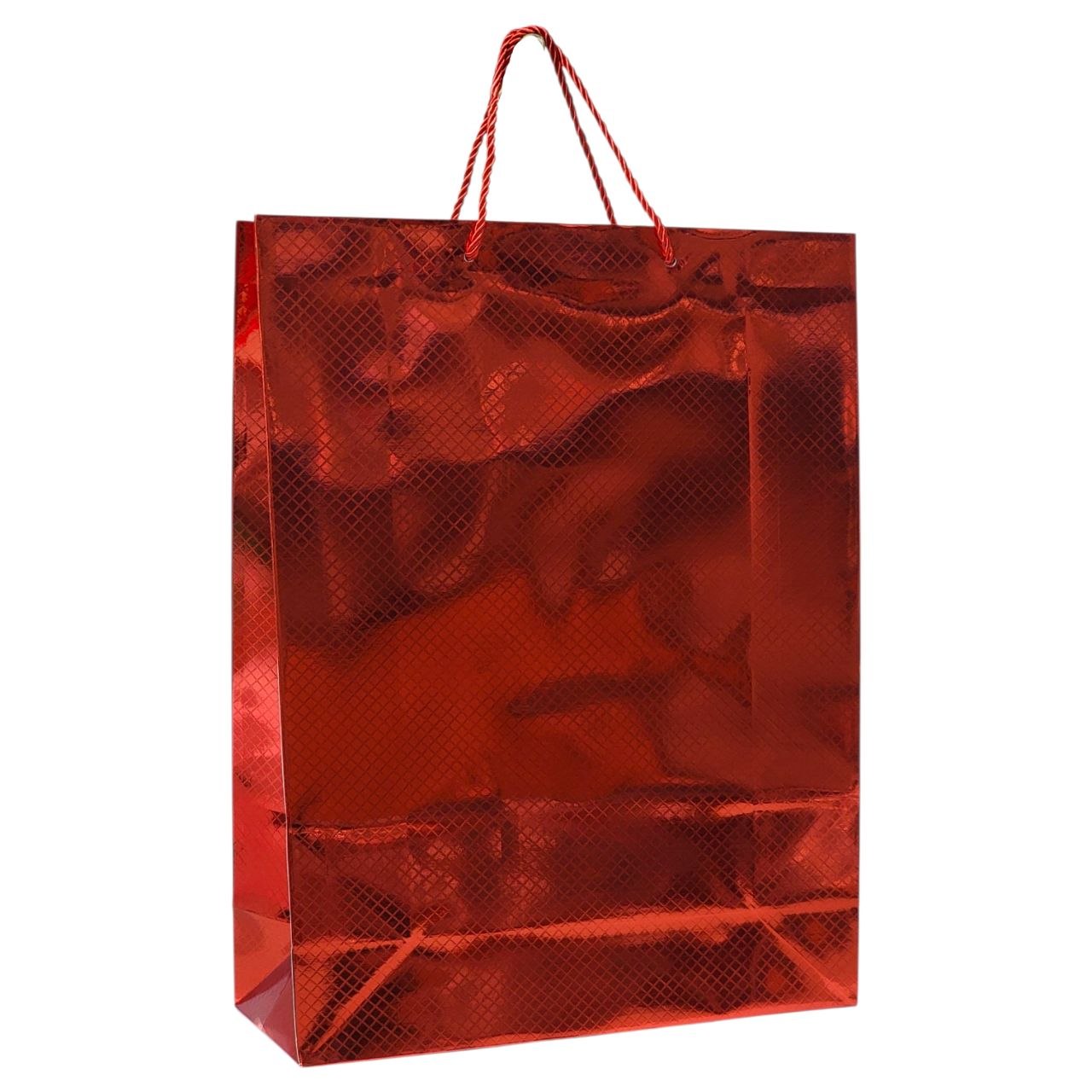 BOLSA DE REGALO EXTRA GRANDE CON ACABADO METALICO 30X42X12CM