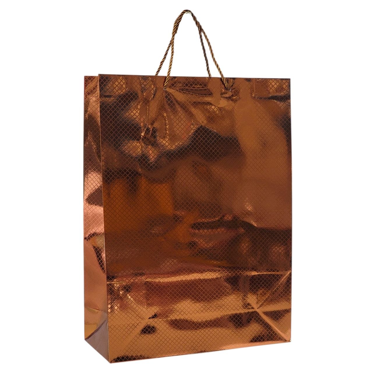 BOLSA DE REGALO EXTRA GRANDE CON ACABADO METALICO 30X42X12CM