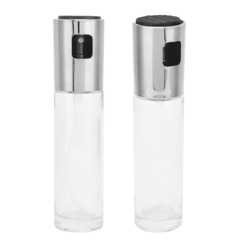 BOTELLA DISPENSADORA DE ACEITE O VINAGRE EN SPRAY DE CRISTAL Y ACERO INOXIDABLE 100ML