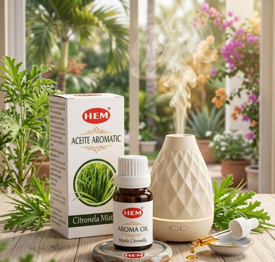ACEITE AROMATICO CONCENTRADO PARA DIFUSION DE CITRONELA NATURAL HEM 10ML