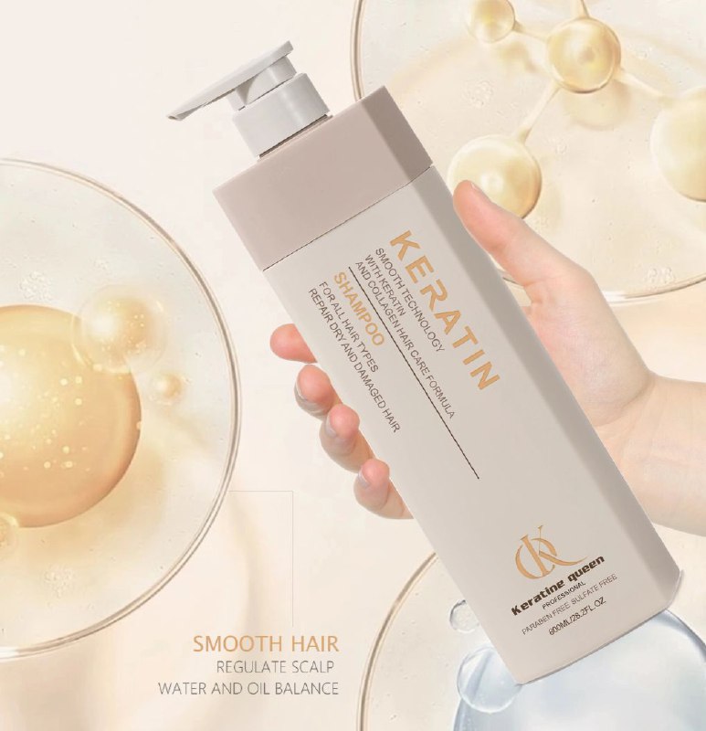 SHAMPOO PARA EL CABELLO CON COLAGENO Y QUERATINA QUE MEJORA EL CUERO CABELLUDO Y PROMUEVE EL CRECIMIENTO DEL CABELLO, REDUCE LA CAIDA Y FORTALECE LAS RAICES KERATINE QUEEN 800ML