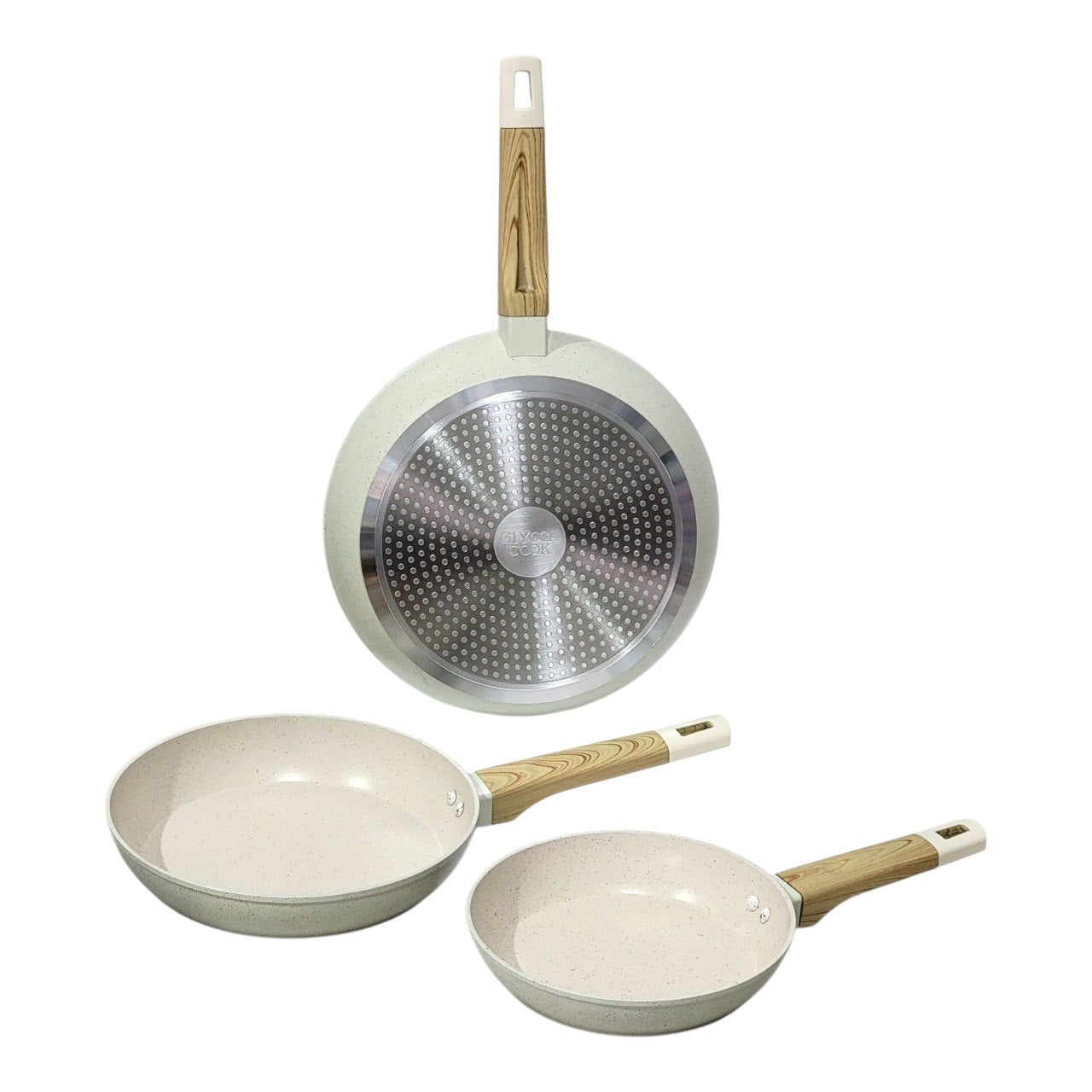 SET DE SARTENES DE ALUMINIO FORJADO ANTIADHERENTES 3PCS GIYOCA COOK