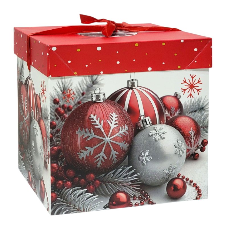 CAJA DE REGALO NAVIDEÑA GRANDE 22X22X22CM