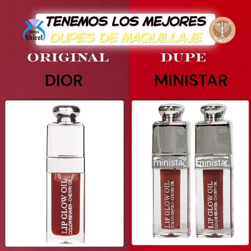 BRILLO LABIAL ACEITE REVITALIZADOR DE COLOR DE CEREZA MINISTAR 12ML DUPE DE DIOR