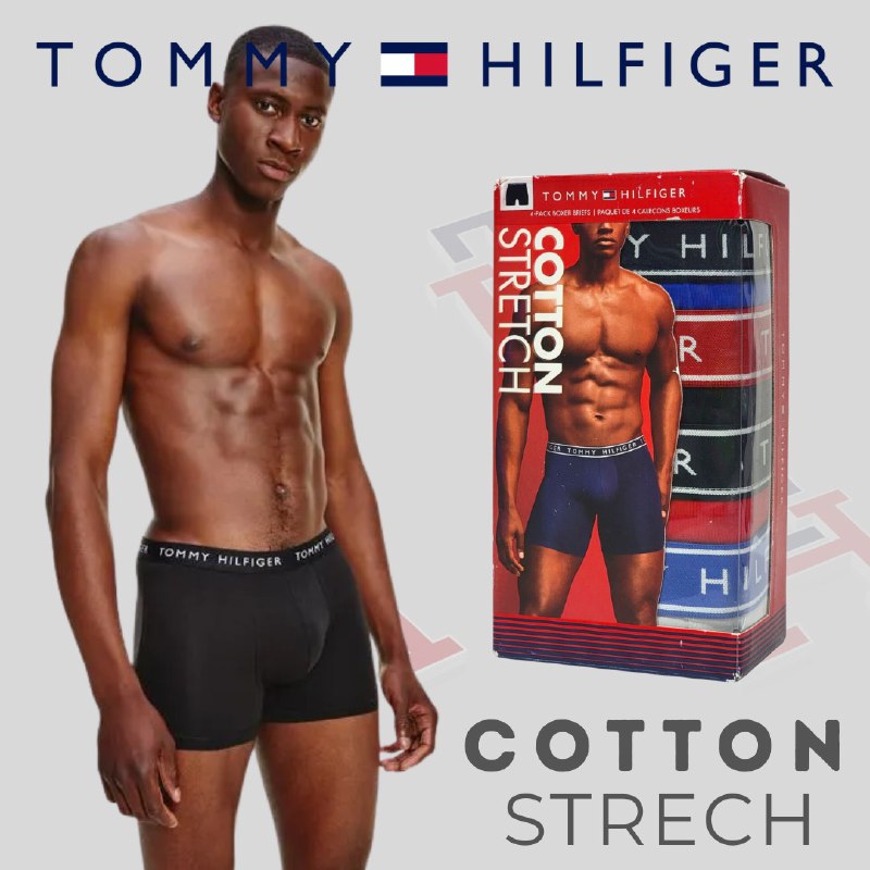 ROPA INTERIOR PARA CABALLERO TOMMY HILFIGER COTTON STRETCH 4 UNIDADES TALLA LARGE 36-38 (L)