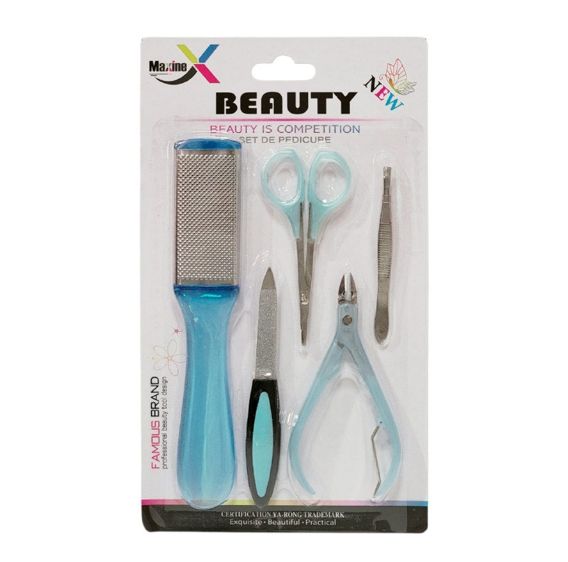 SET DE PEDICURA DE 5 PIEZAS ELIMINAN CALLOS, ALISAN LA PIEL Y MANTIENE TUS UÑAS IMPECABLES MAIXING BEAUTY 2 COLORES