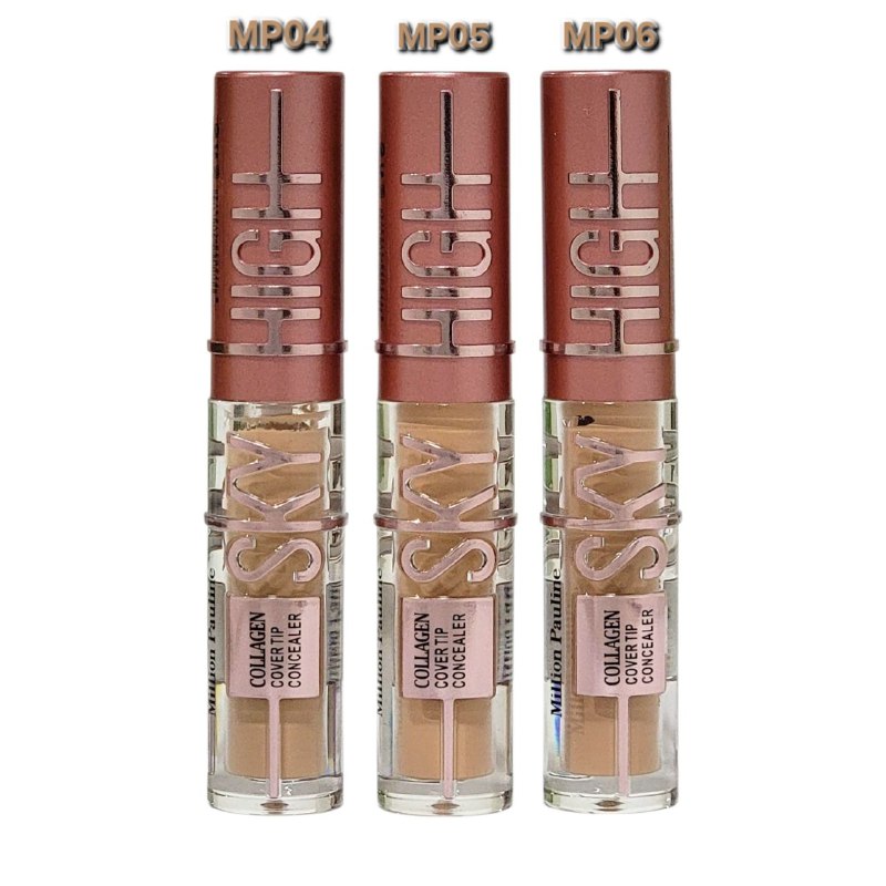 CORRECTOR DE OJERAS DUPE MAYBELLINE SKY HIGH  DE COLAGENO DE LARGA DURACION 24H, FACIL DE APLICAR, NATURAL, IMPECABLE 3 TONOS MILLION PAULINE SKY HIGH 12ML