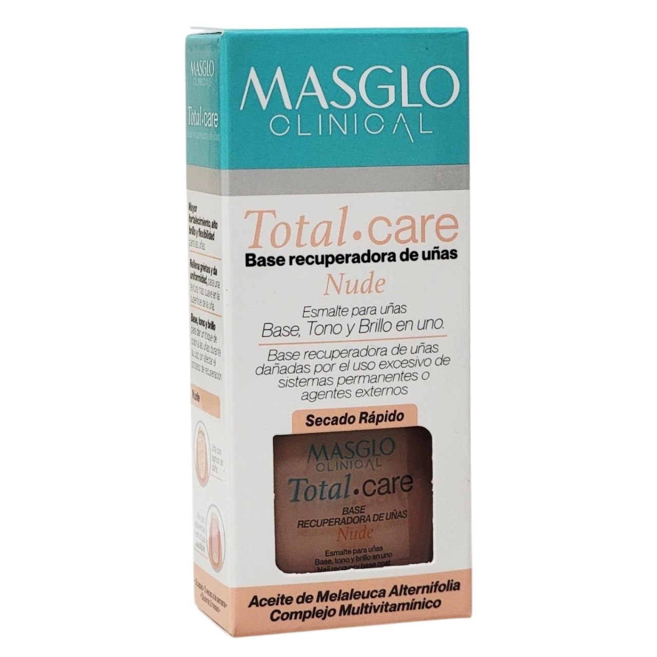 ESMALTE PARA UÑAS NUDE RECUPERADORA COMPLEJO MULTIVITAMÍNICO ENRIQUECIDA CON MICROESFERAS MASGLO CLINICAL  13.5ML