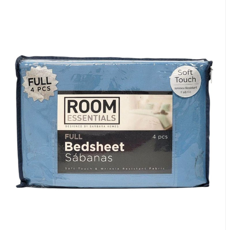 JUEGO DE SABANA CAMERA FULL DE 4 PIEZAS ROOM ESSENTIALS DESIGNED BY BARBARA HOMES 7 COLORES