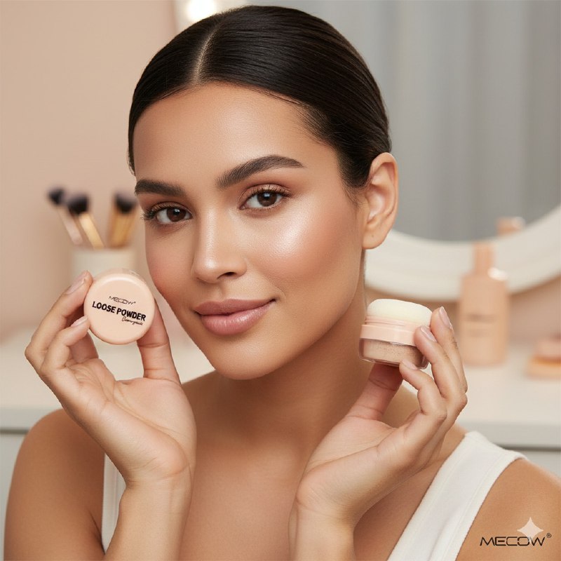 POLVO DE MAQUILLAJE SUELTO QUE MINIMIZA LINEAS FINAS Y POROS MECOW