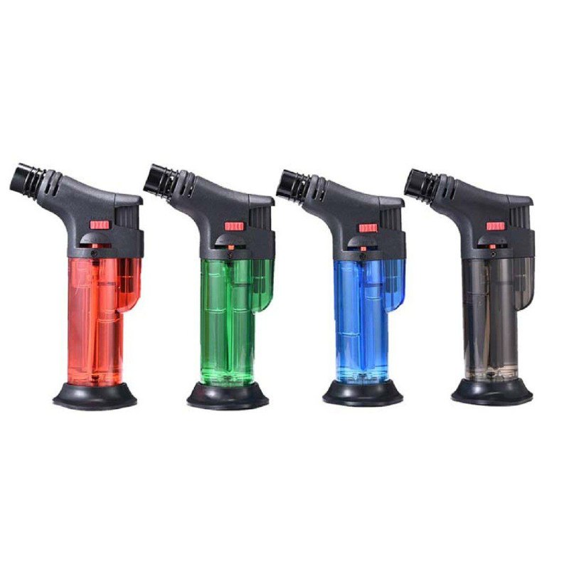 ENCENDEDOR SOPLETE TURBO DE GAS PORTATIL CON SOPORTE MODELO QL-001, 4 COLORES