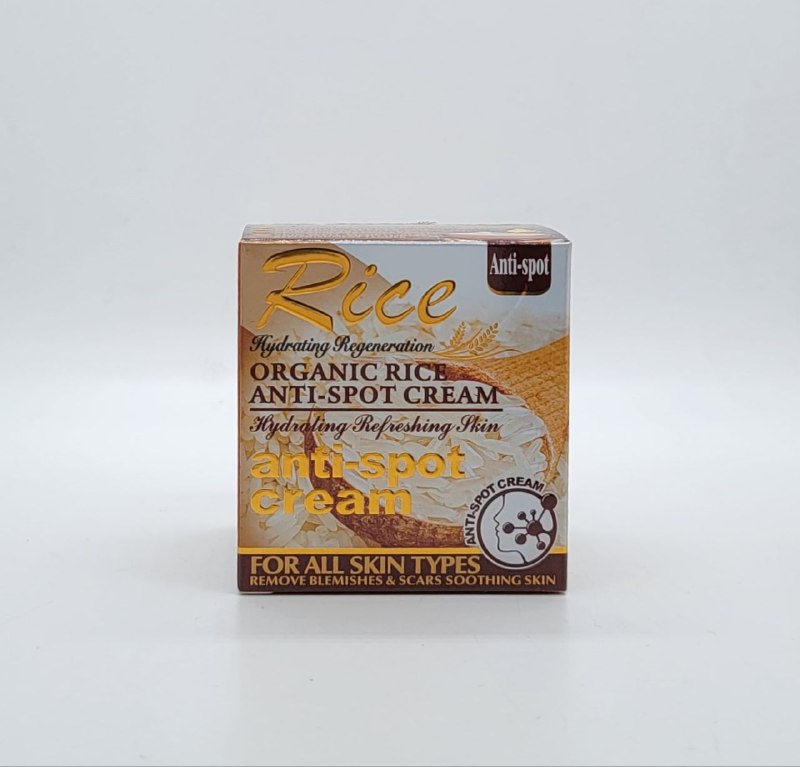 CREMA FACIAL DE ARROZ, ANTIMANCHAS,  ELIMINA EL ACNE Y BLANQUEA LAS PECAS A CORTO PLAZO RICE ANTI SPOT 55G