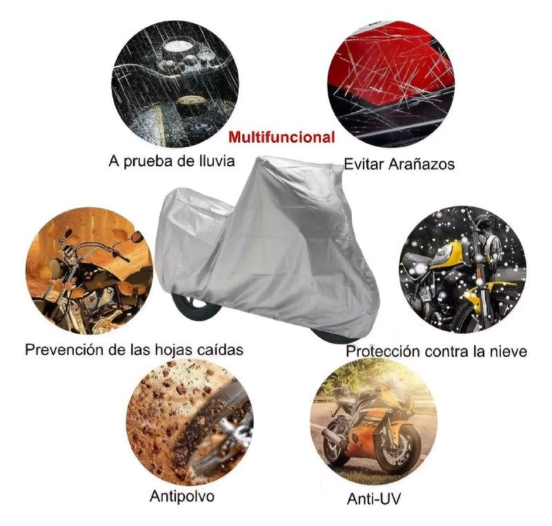 CAPOTE FORRO PARA MOTOCICLETA, CUBRE EL 100%, RESISTENTE AL AGUA, LIGERO, REUTILIZABLE 140X240CM