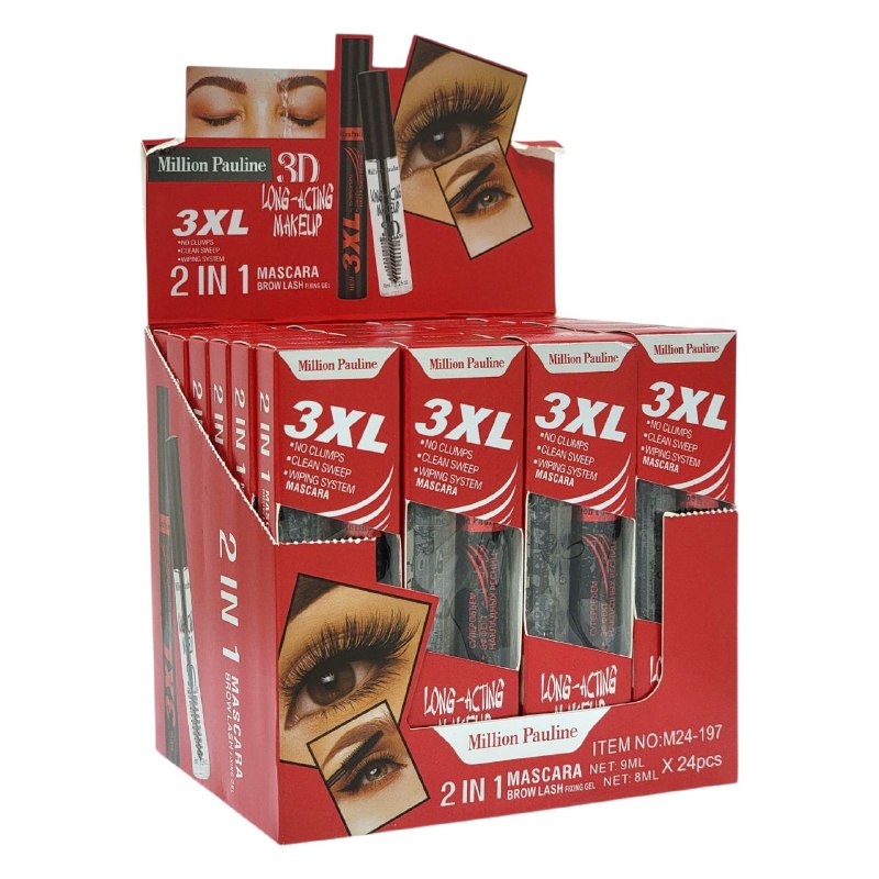 RIMEL Y GEL PARA CEJAS 2 EN 1 DUPE DE LUXVISAGE DE LARGA DURACION MILLION PAULINE
