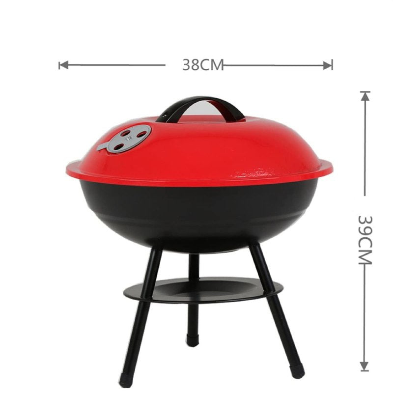 MAQUINA PARRILA PORTATIL DE CARBON PARA BARBACOA DE ACERO ESTAMPADO 39CM ALTO