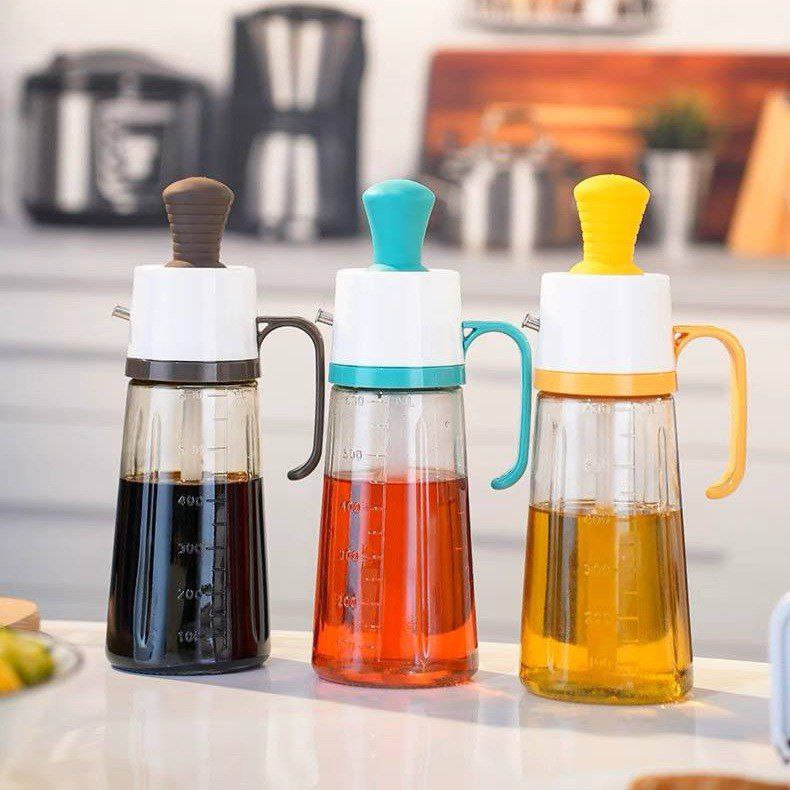 BOTELLA DISPENSADORA DE ACEITE 3 EN 1 CON CEPILLO BOTE ACEITE VINAGRE 630ML