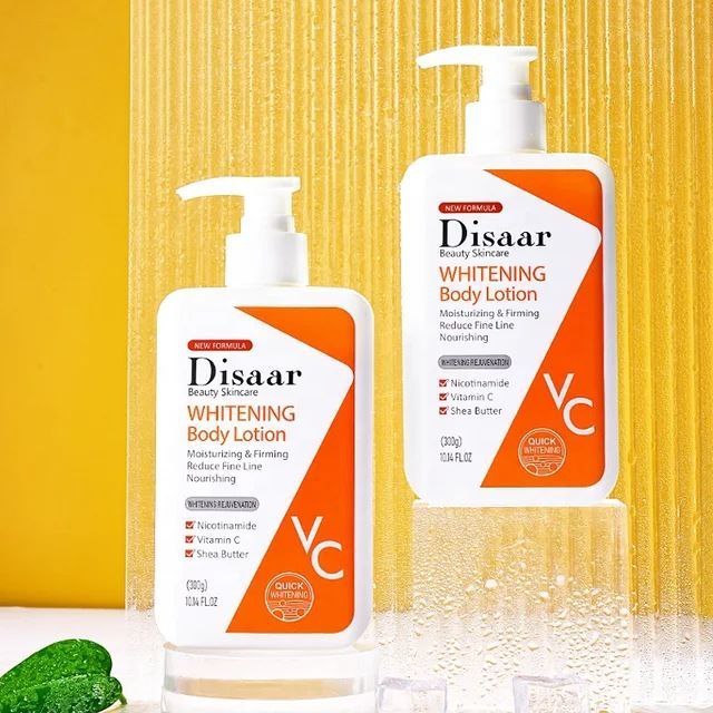 CREMA CORPORAL, CREMA DE CUERPO BLANQUEADORA HIDRATANTE CON NICOTINAMIDA, VITAMINA C Y MANTECA DE KARITE DISR 300G