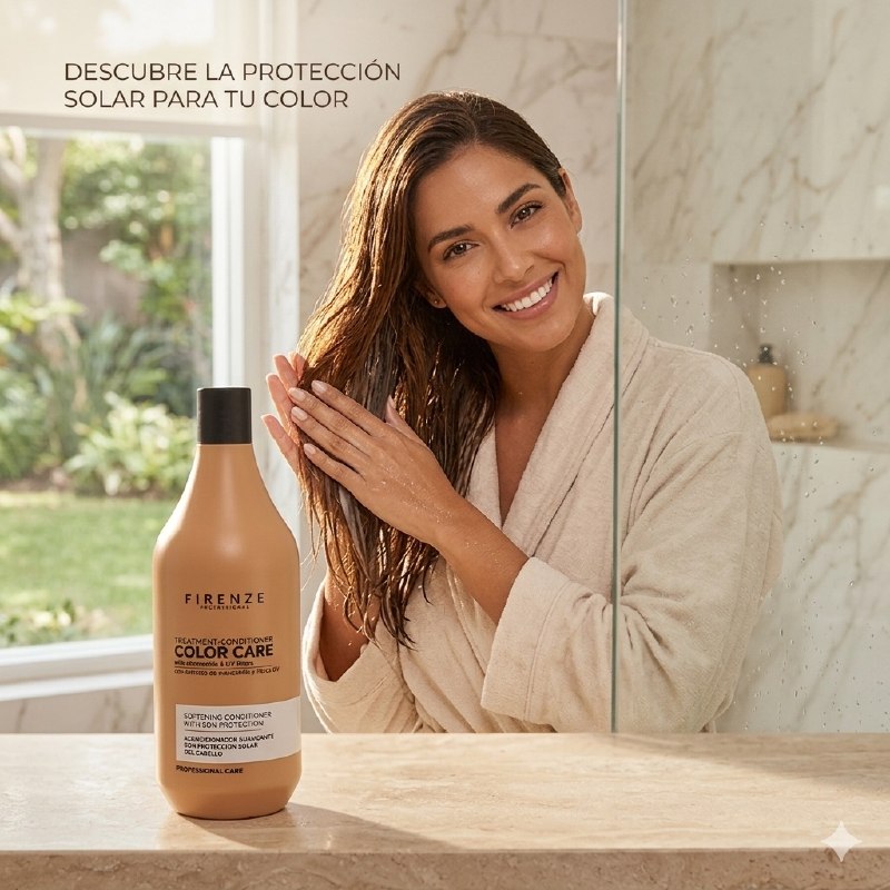 ACONDICIONADOR PROTECTOR DE COLOR Y RESTAURADOR DE BRILLO PARA PELOS TEÑIDOS Y CON MECHAS FIRENZE 500ML