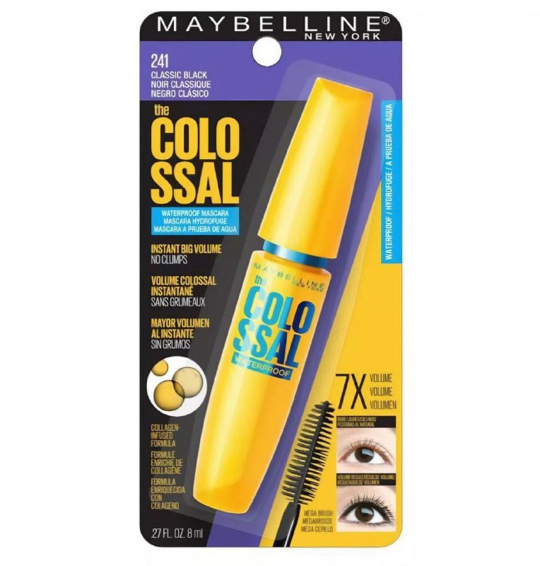 RIMEL VOLUMIZADOR RESISTENTE AL AGUA MAYBELLINE NEW YORK 241 CLASSIC BLACK 8ML