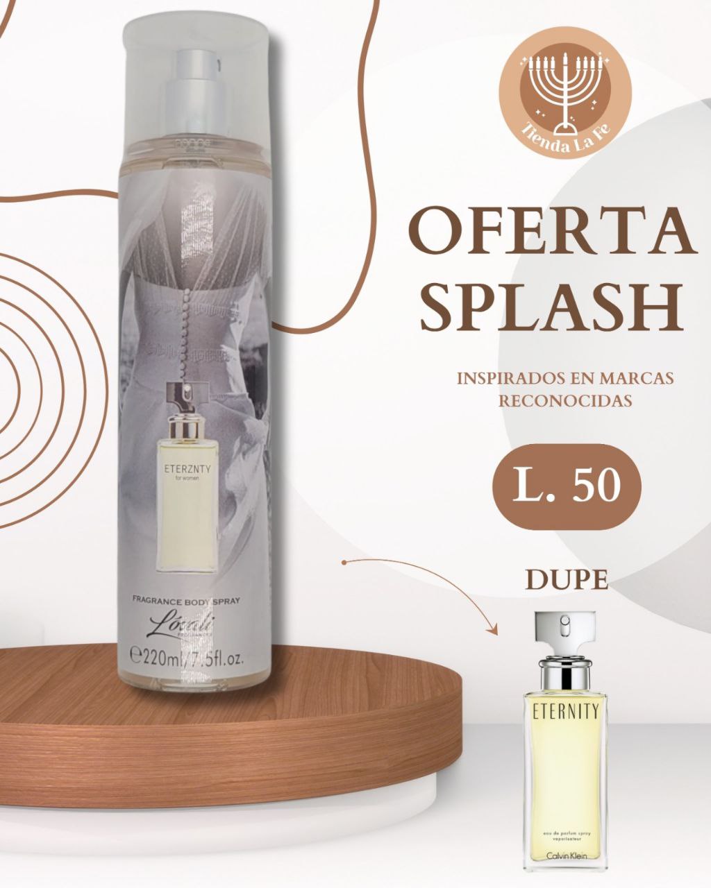 SPLASH LOVALI ETERZNTY 220ML (M) (DUPE CALVIN KLEIN ETERNITY FOR WOMEN)