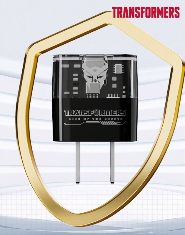 CARGADOR RAPIDO, CUBO DE CARGA RAPIDA DE 20W, SOBLE PUERTO USBC Y USB A, TRANSPARENTE, CHIP INTELIGENTE, NO INCLUYE CABLE, TRANSFORMERS RISE OF THE BEASTS EXPLORE