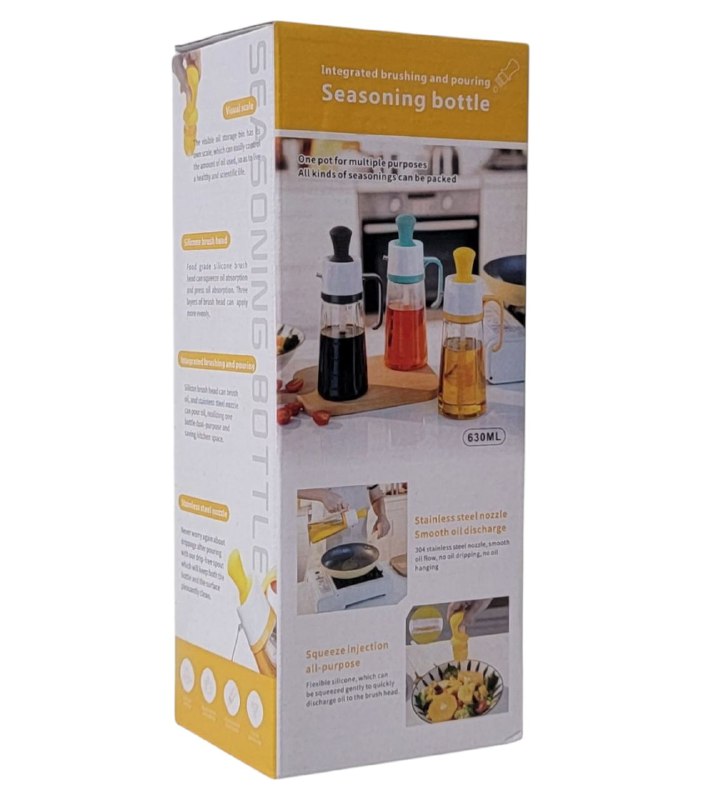 BOTELLA DISPENSADORA DE ACEITE 3 EN 1 CON CEPILLO BOTE ACEITE VINAGRE 630ML