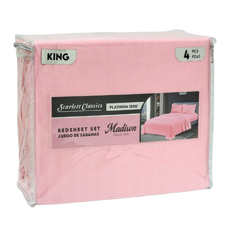 JUEGO DE SABANAS DE LUJO TAMAÑO KING 4PCS SCARLETT CLASSICS