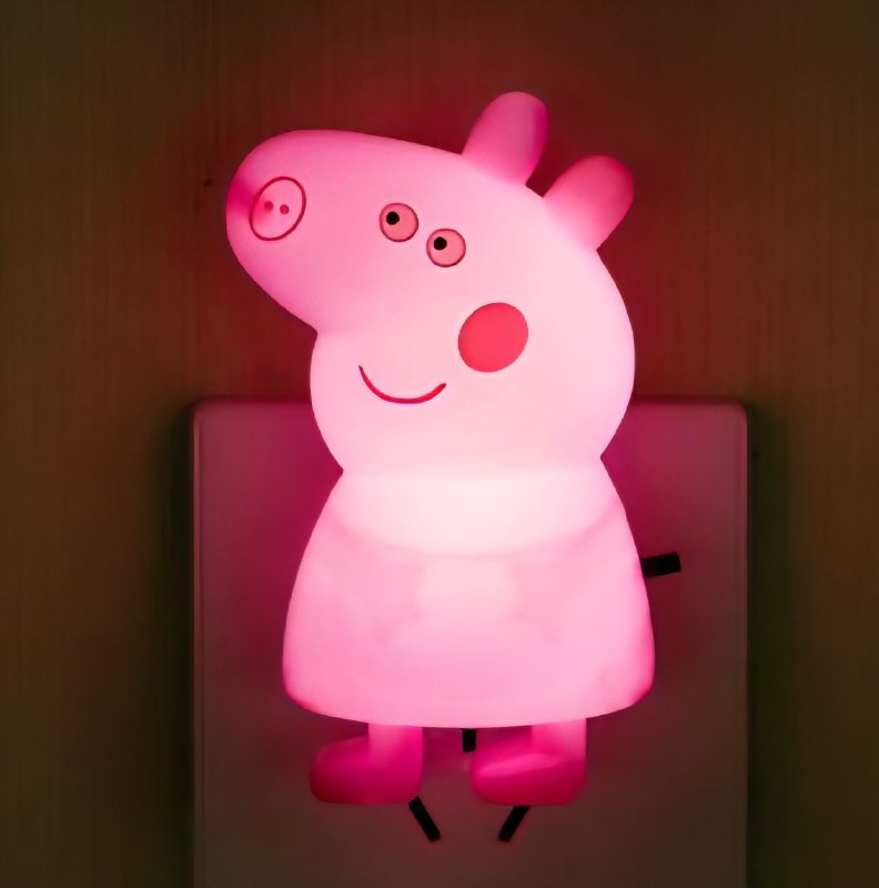 LAMPARA DECORATIVA DE NOCHE DE PEPPA PIG, ILUMINACION DE DORMITORIO PARA MIEDO A LA OSCURIDAD EN NIÑOS 3 COLORES NIGHT LIGHT