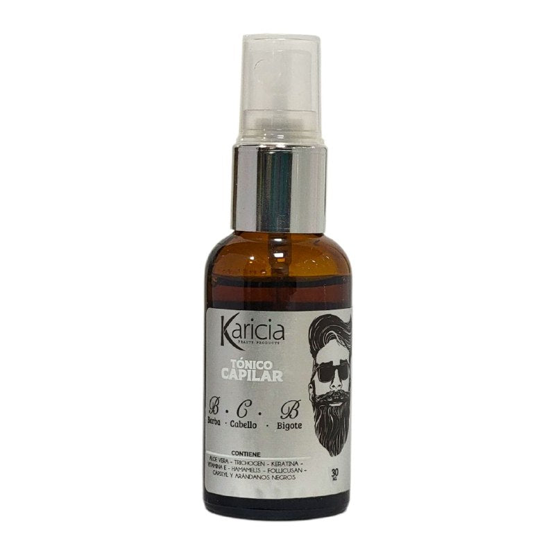 TONICO PARA BARBA CABELLO Y BIGOTE ANTICAIDA CON EXTRACTO DE ARANDANOS NEGROS KARICIA 30ML