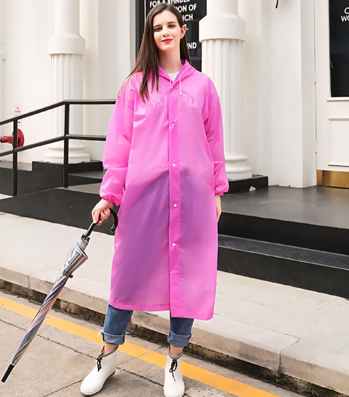 CAPOTE FORRO PARA LLUVIA IMPERMEABLE PARA ADULTOS, LIGERO Y FACIL DE LLEVAR, 5 COLORES EVA LIGHTWEIGHT RAINCOAT