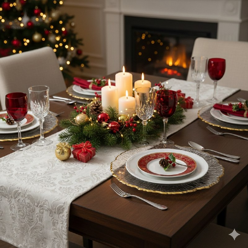 PLATO DE CARGA DECORATIVO NAVIDEÑO ROJIZOS 31X31CM