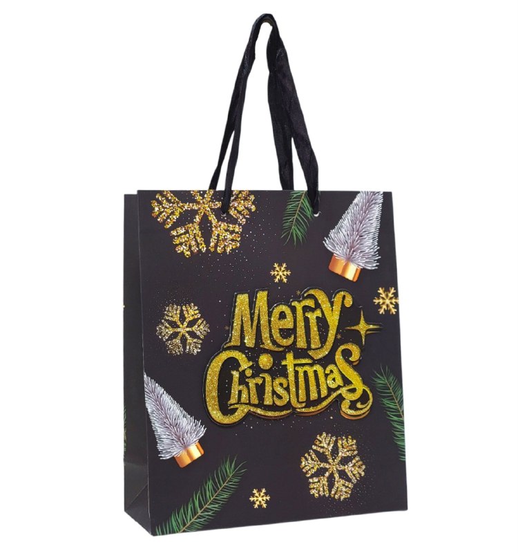 BOLSA DE REGALO NAVIDEÑA PEQUEÑA 19.5X23.5X8CM