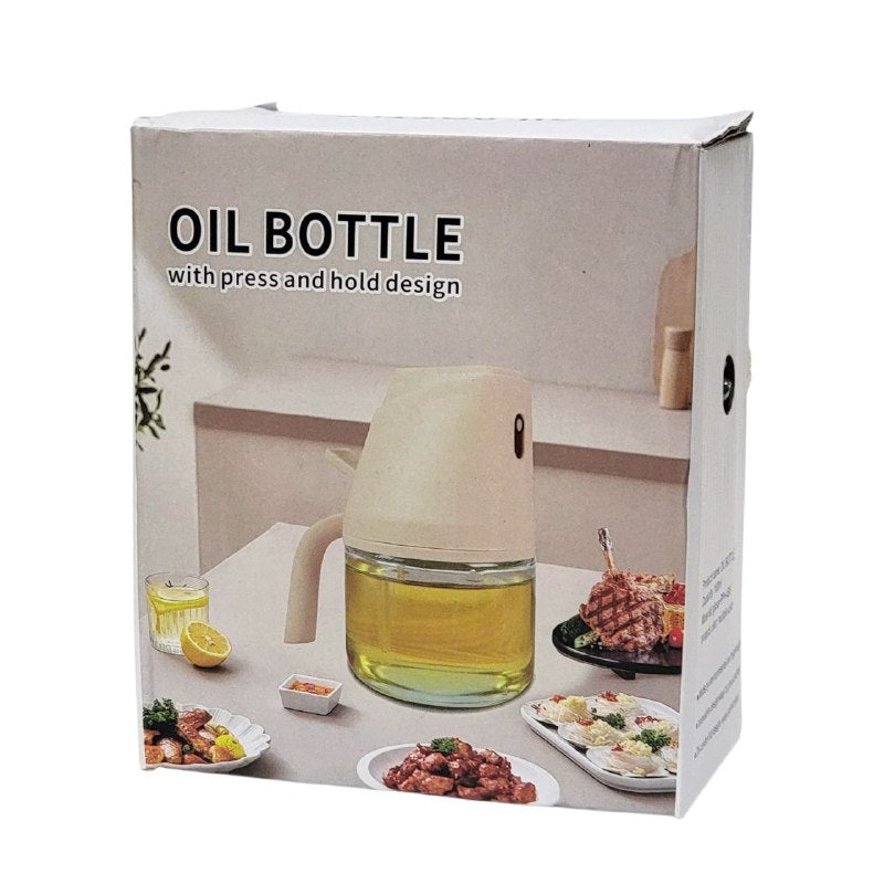 BOTELLA DISPENSADORA DE ACEITE MULTIFUNCIONAL, DISEÑO DE PRESIONAR Y SUJETAR DE SPRAY, ACEITE, VINAGRE, SALSA SOYA, APRUEBA DE FUGAS, VIDRIO RESISTENTE 180ML