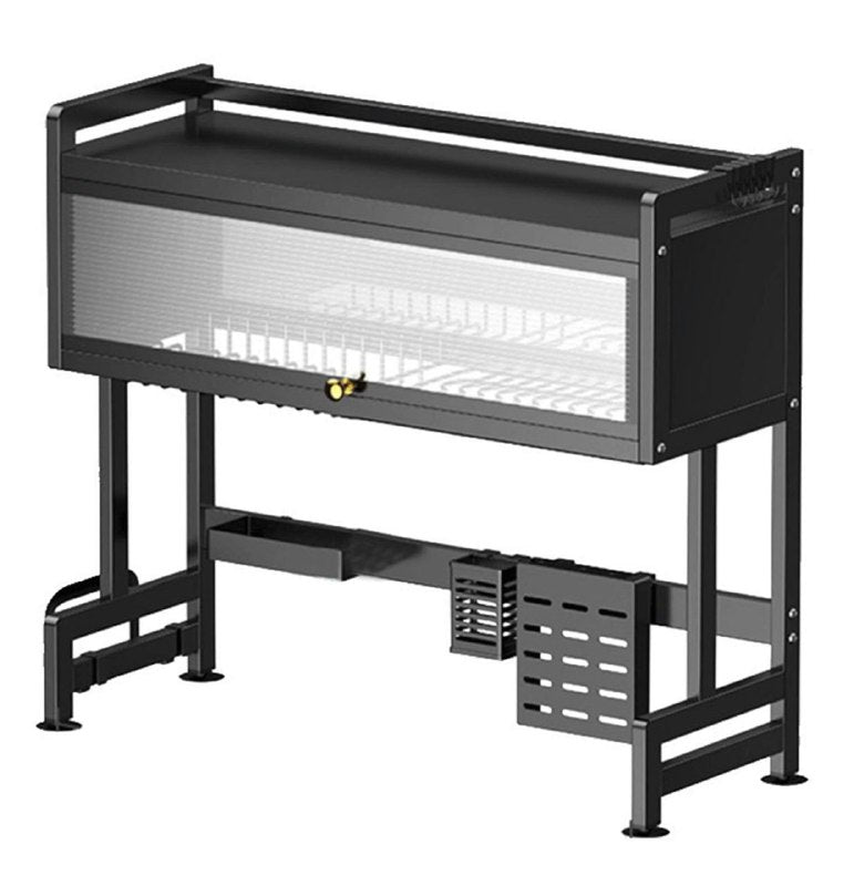 ESTANTE ORGANIZADOR Y ESCURRIDOR DE COCINA, SOBRE EL FREGADERO, ESTANTE DESMONTABLE DE SECADO DE PLATOS DE ACERO INOXIDABLE, FACIL DRENAJE RANCK 80X28X9.5CM