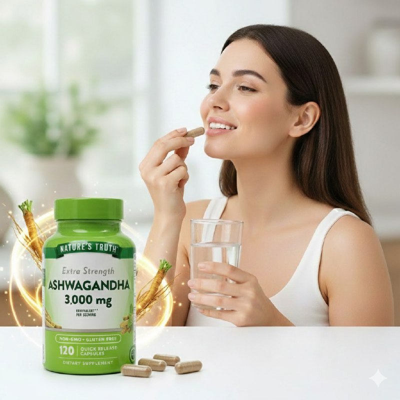 VITAMINAS FUERZA ADICIONAL ASHWAGANDHA 3000MG, SIN GLUTEN, CAPSULAS DE LIBERACION RAPIDA NATURE S TRUTH 120UND
