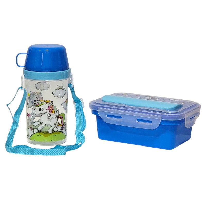 LONCHERA EN KIT CON SEPARADOR, CUBIERTOS Y BOTE, VARIOS ESTILOS