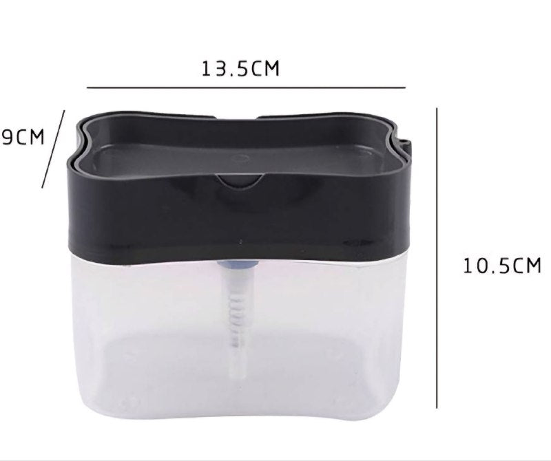 DISPENSADOR DE JABON Y PORTAESPONJA 2 EN 1 385ML