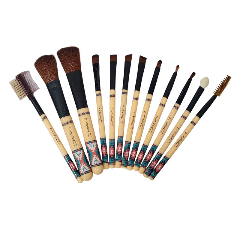 BROCHAS PARA MAQUILLAJE EN SET DE 12 PIEZAS MAC