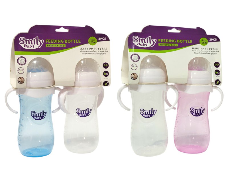 BIBERON CHUPON PARA BEBES CON ASAS, PEPE APTO PARA USO DESDE NACIMIENTO, TETINA SUAVE ESPIRAL FLEIXBLE DE 125ML SMILY BABY 2UND