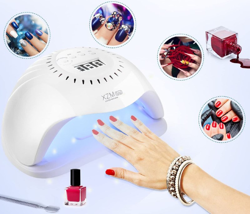 LAMPARA PARA UÑAS UV LED PARA SECADO RAPIDO DE UÑAS XZM 5XS 168W