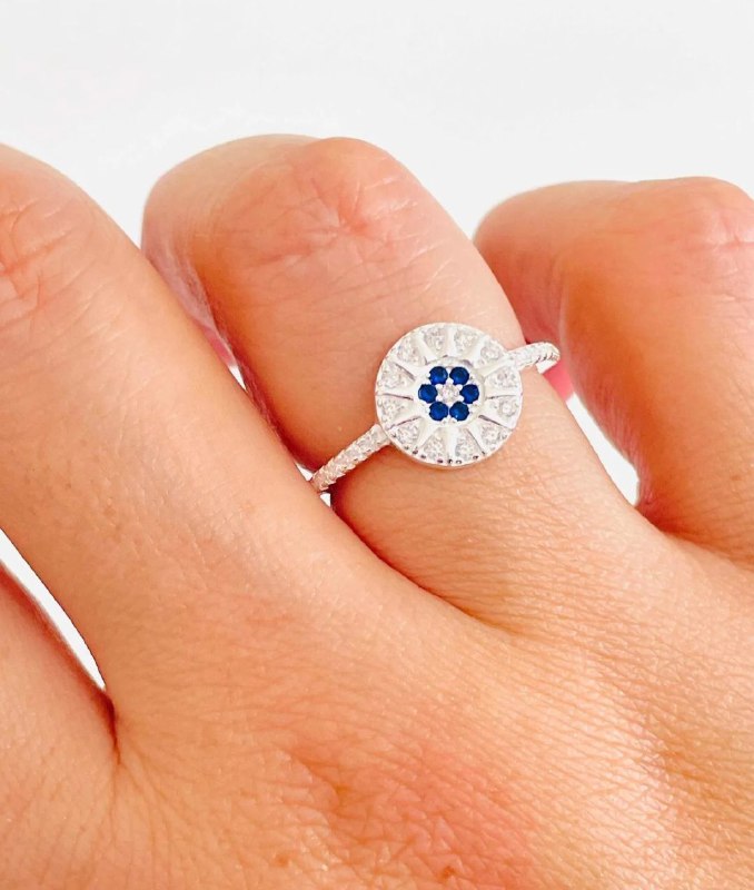 PANI1623 ANILLO CIRCONES AZULES, PLATA 925