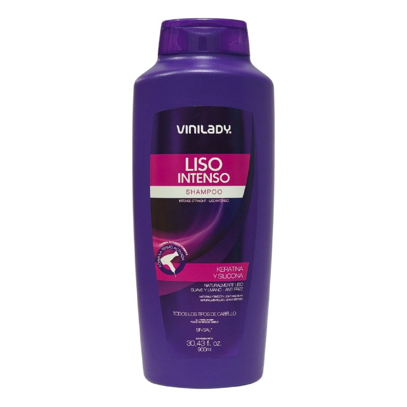 SHAMPOO PARA EL CABELLO CON QUERATINA Y SILICONA ALISADOR VINILADY 900ML