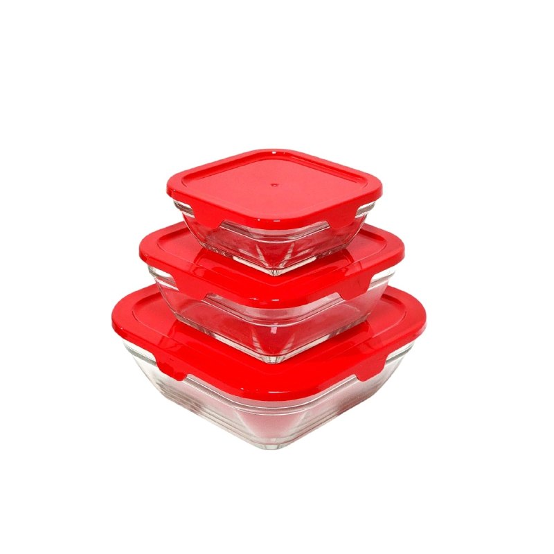RECIPIENTES HERMETICOS DE VIDRIO EN SET PARA ALMACENAR ALIMENTOS KIMGLASS
