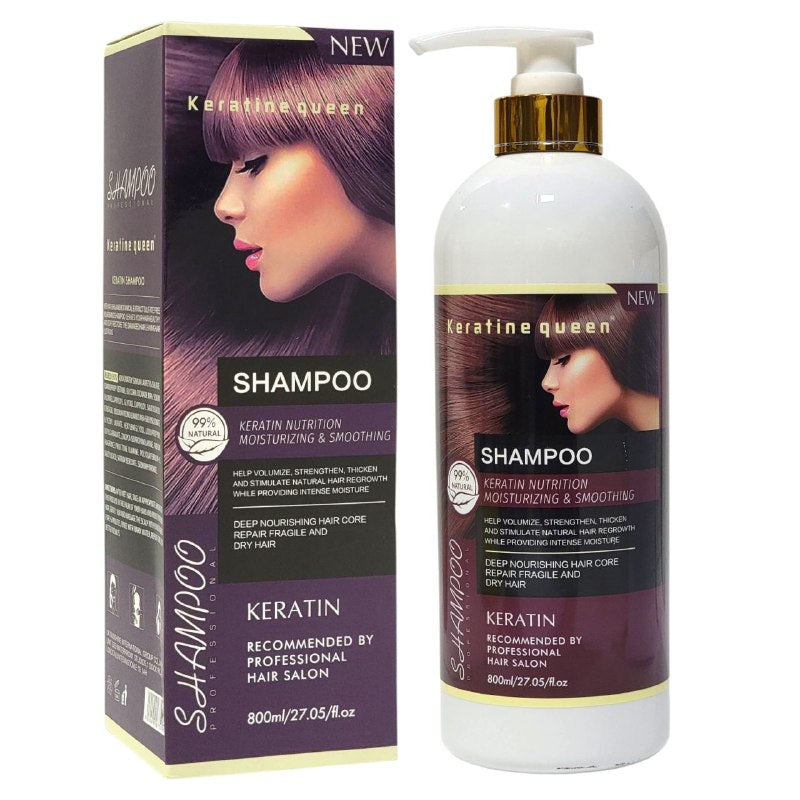 SHAMPOO DE QUERATINA CON EXTRACTO BOTANICO NATURAL KERATINE QUEEN 800ML