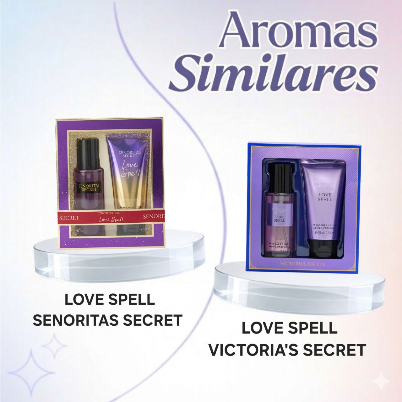 SET SENORITAS SECRET LOVE SPELL SPLASH 75ML Y CREMA CORPORAL 75ML (M) (AROMA SIMILAR A VICTORIAS SECRET LOVE SPELL)