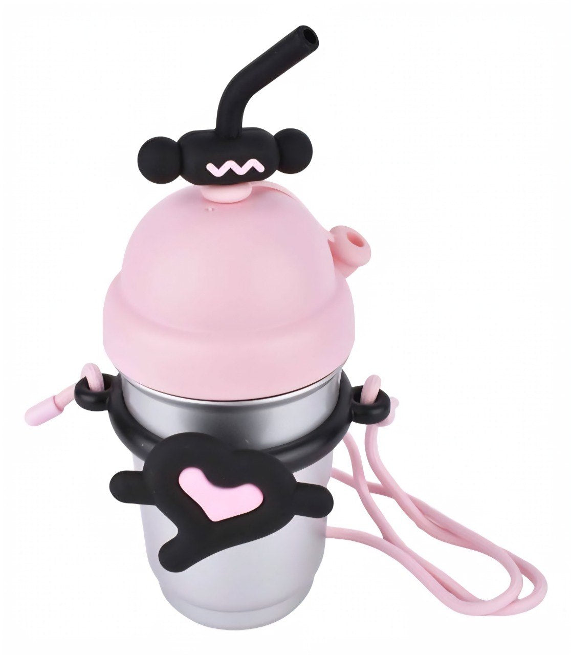 BOTE TERMICO CON DISEÑO ESTETICO CON CORREA 700ML