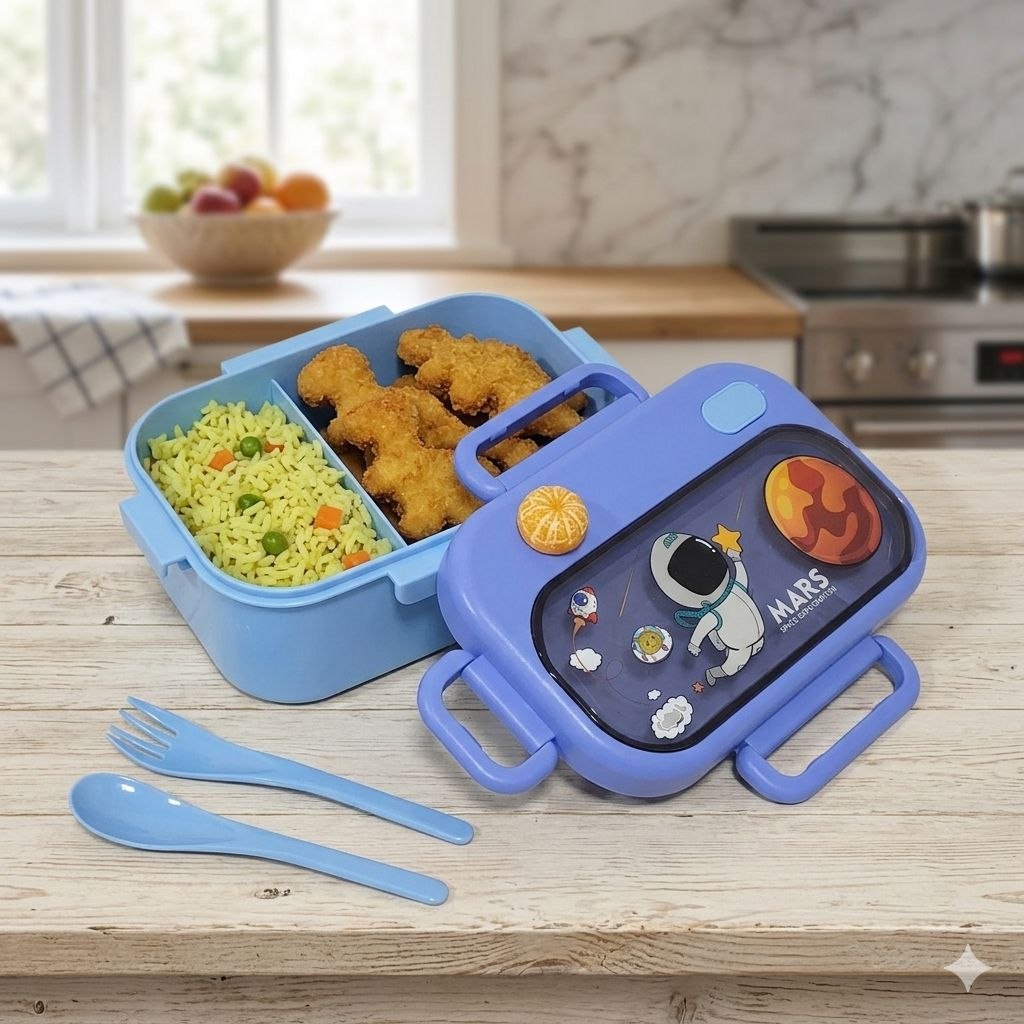 RECIPIENTE PANA PARA ALIMENTOS HERMETICA INFANTIL CON DISEÑO DE ASTRONAUTA 21X23X9CM